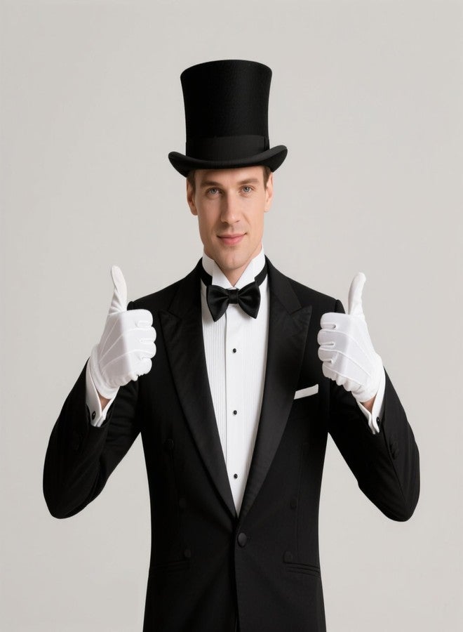 Hftjtsa 12 Pairs Adult White Uniform Gloves Nylon Cotton Parada Costume Gloves for Police Formal Tuxedo Guard Women Men (12, White, one size) - Image 5